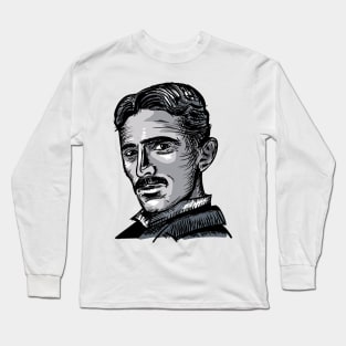 Nikola Tesla Portrait Long Sleeve T-Shirt